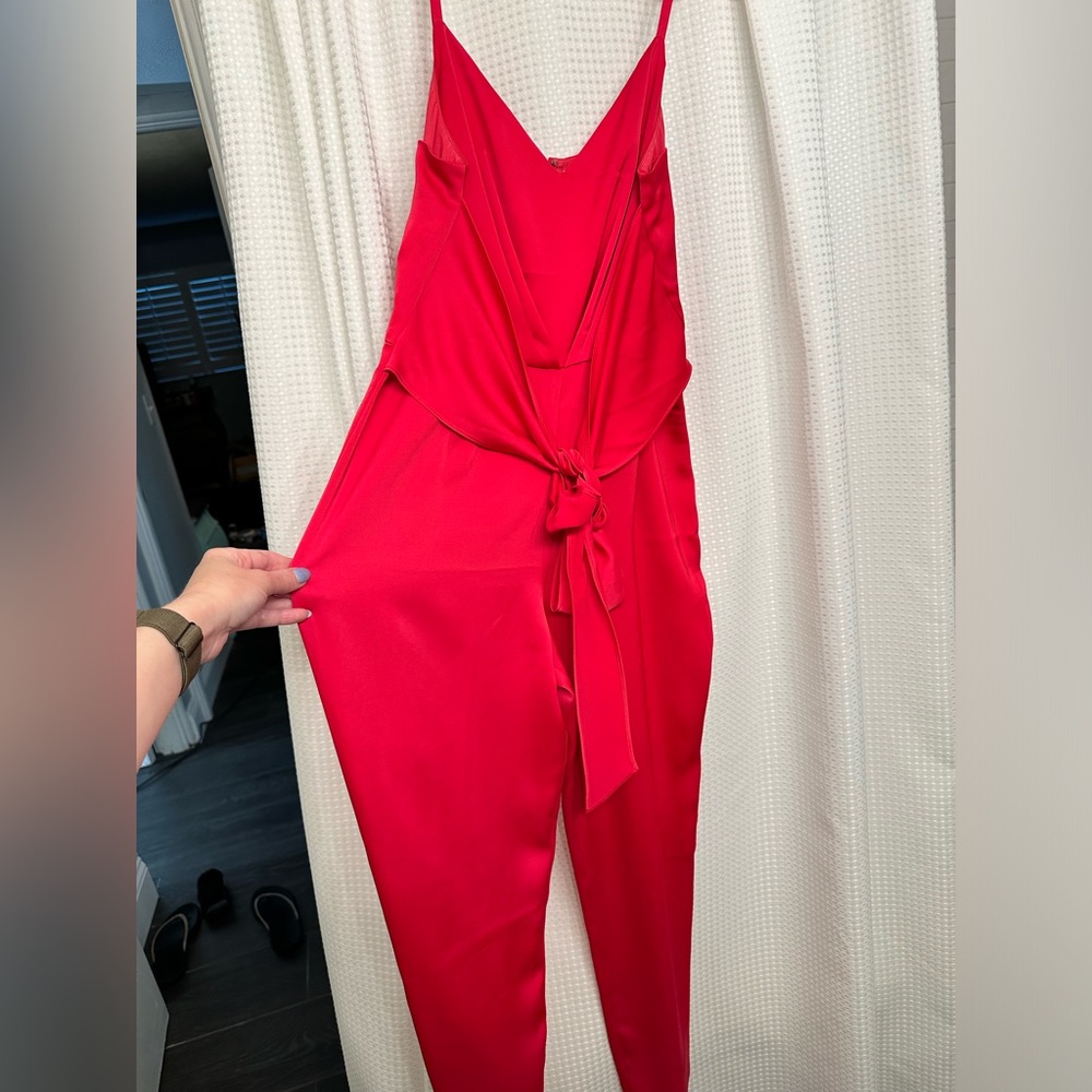 Rachel, Rachel Roy satin pink jumpsuit